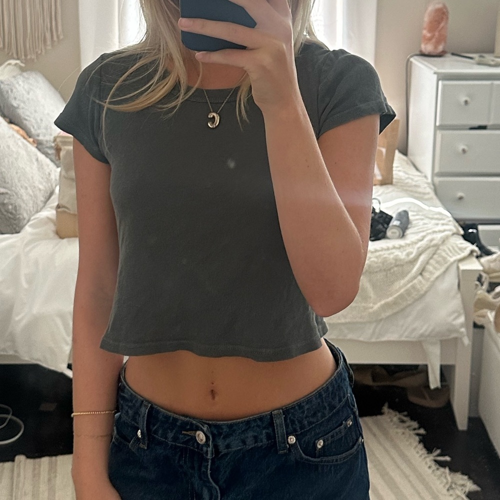 Brandy Melville Dark Gray Short Sleeve Tee
